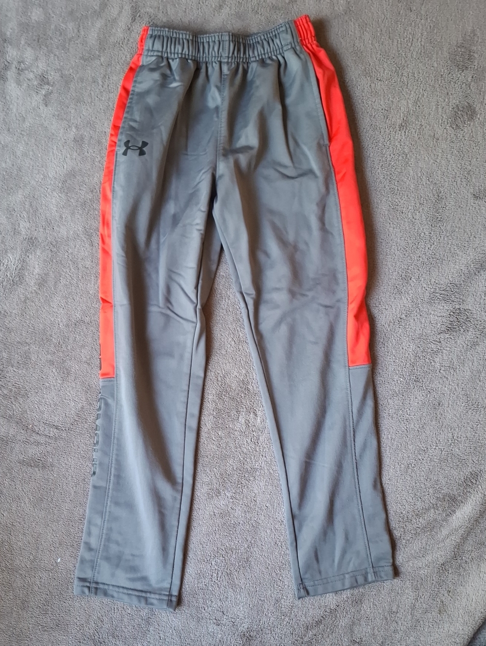 Under Armour Men’s Gray Joggers with Red Side Panels
